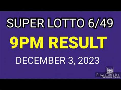 lotto result december 3 2023|Superlotto 6/49 .